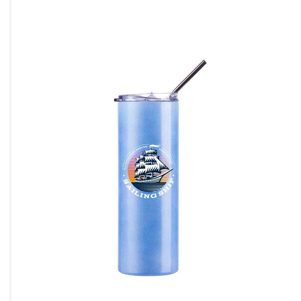 Chameleon Skinny Tumbler with Straw (20oz/600ml,Blue-Pink) thumbnail 15
