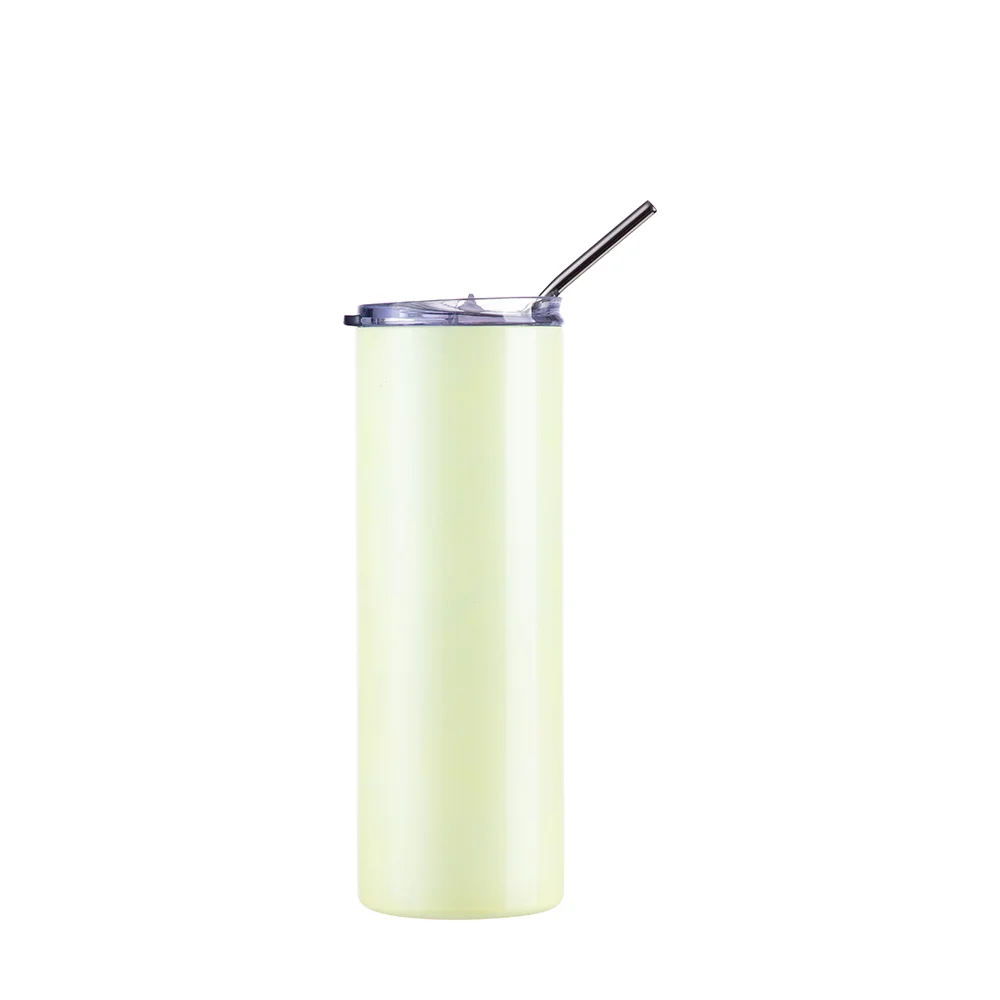 Chameleon Skinny Tumbler with Straw (20oz/600ml,Orange-Yellow) thumbnail 3