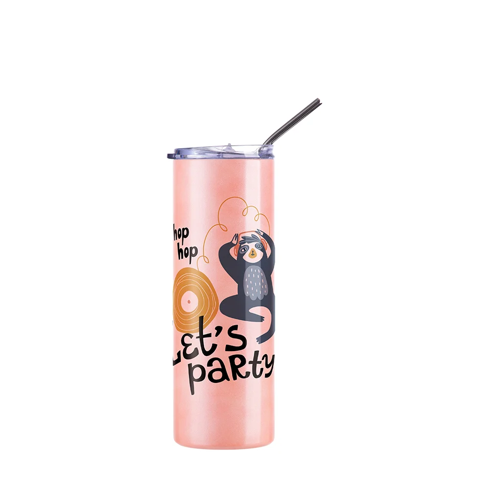Chameleon Skinny Tumbler with Straw (20oz/600ml,Orange-Yellow) thumbnail 4