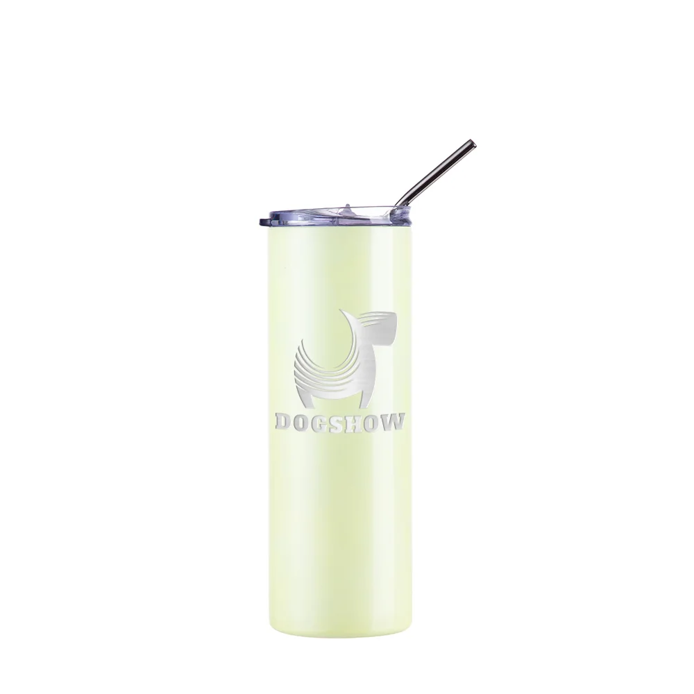 Chameleon Skinny Tumbler with Straw (20oz/600ml,Orange-Yellow) thumbnail 6