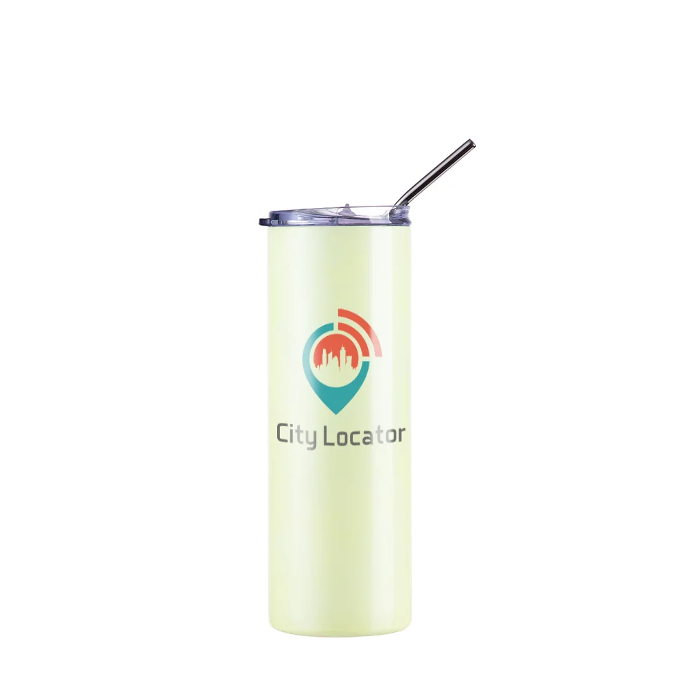 Chameleon Skinny Tumbler with Straw (20oz/600ml,Orange-Yellow) thumbnail 9