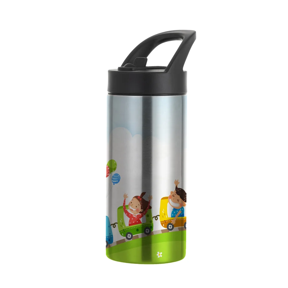 16OZ 480ml Stainless Steel Sublimation Skinny Tumbler with Portable Straw Lid (Silver) thumbnail 2