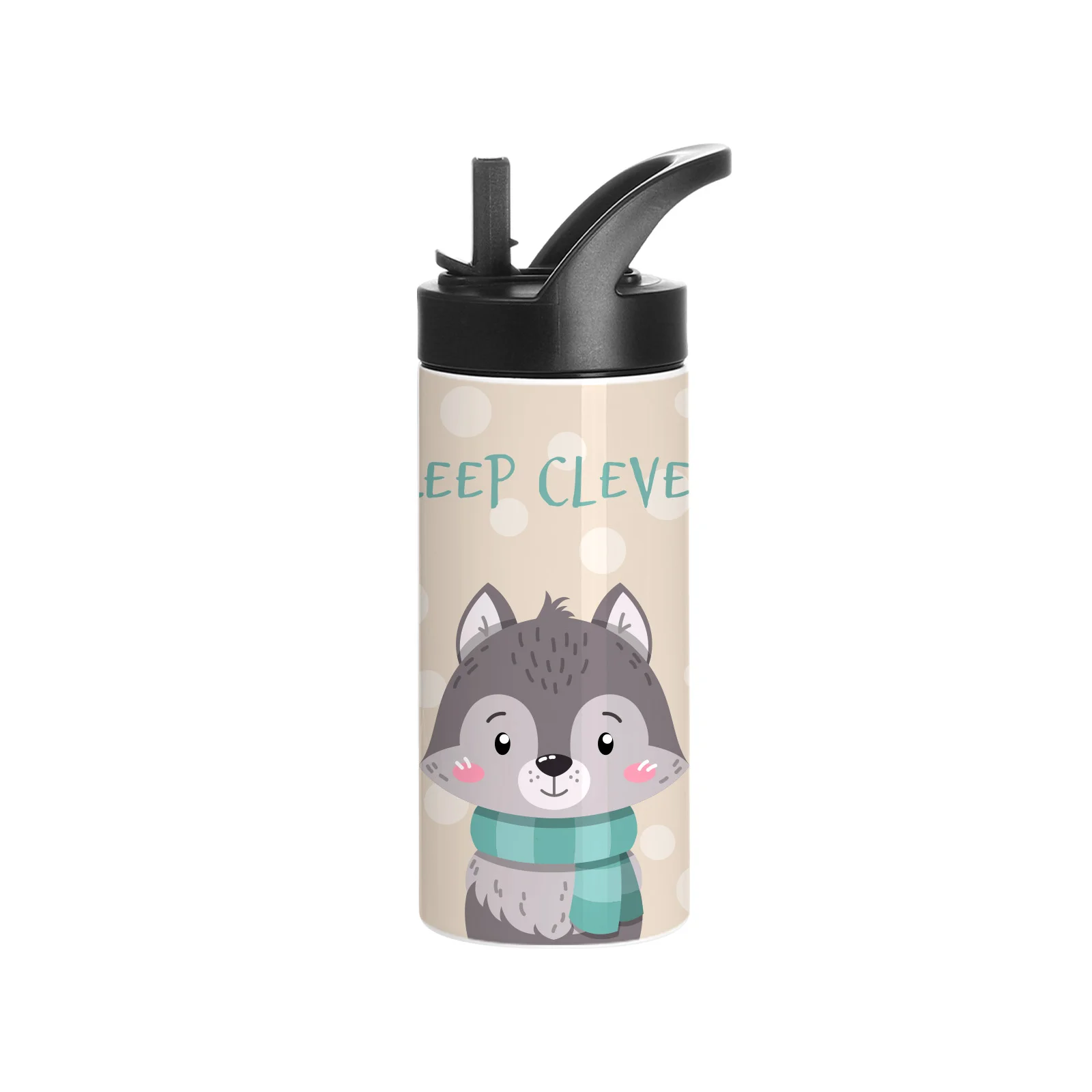 16OZ 480ml Stainless Steel Sublimation Skinny Tumbler with Portable Straw Lid (White)