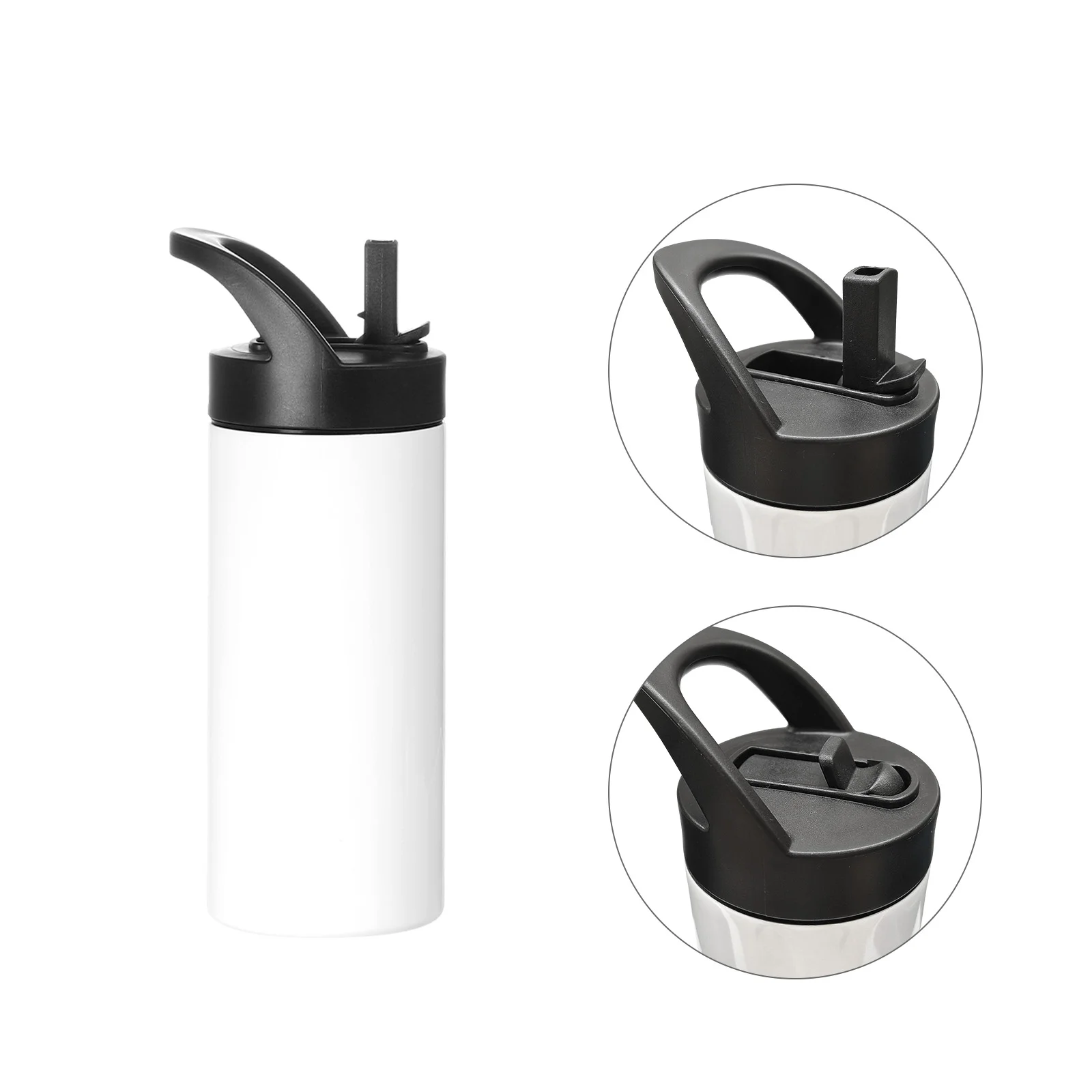 16OZ 480ml Stainless Steel Sublimation Skinny Tumbler with Portable Straw Lid (White) thumbnail 6