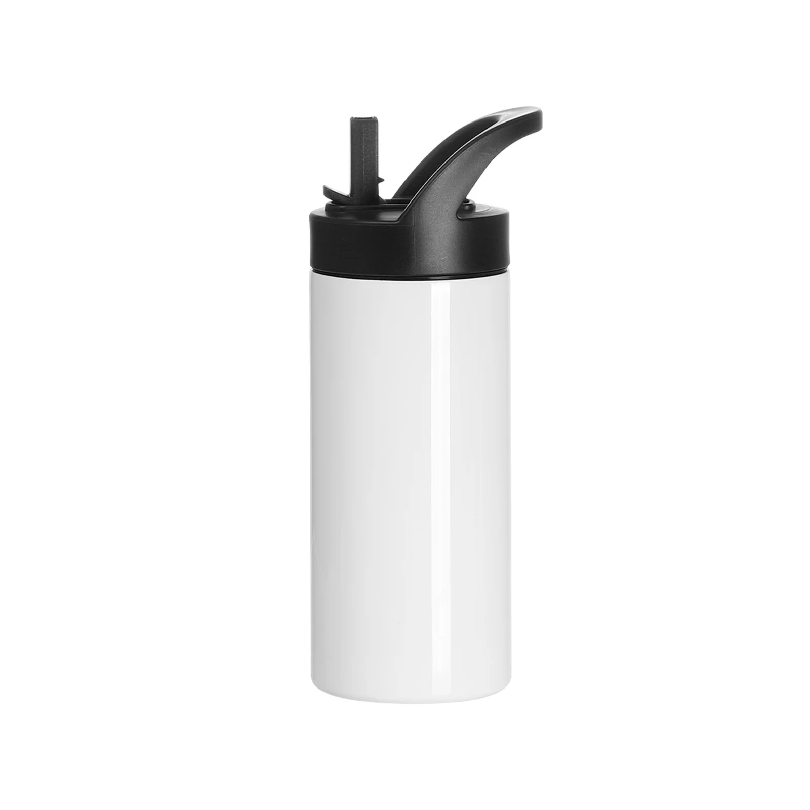 16OZ 480ml Stainless Steel Sublimation Skinny Tumbler with Portable Straw Lid (White)