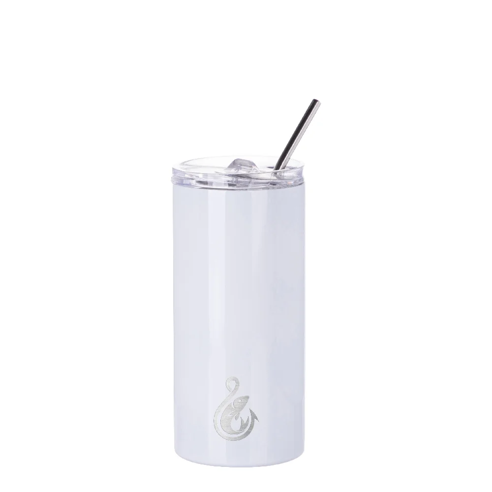16OZ 480ml Stainless Steel Sublimation Skinny Tumbler (White) thumbnail 3