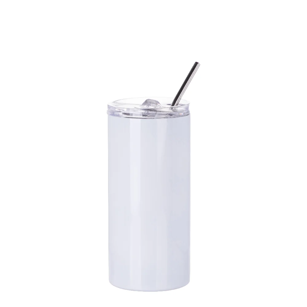 16OZ 480ml Stainless Steel Sublimation Skinny Tumbler (White)
