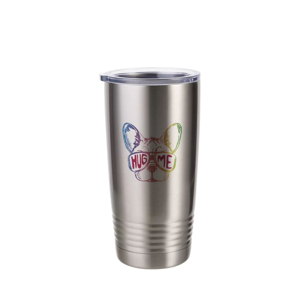 20oz/600ml Stainless Steel Tumbler with Ringneck Grip thumbnail 4