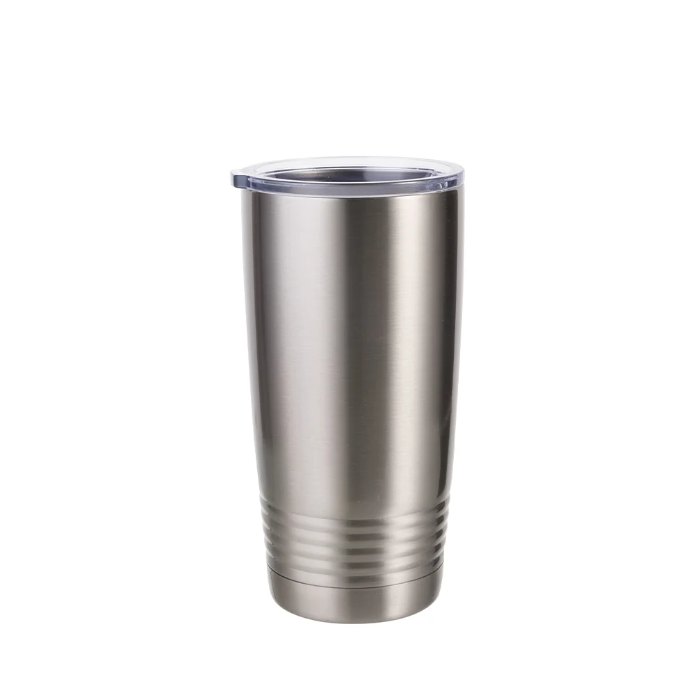 20oz/600ml Stainless Steel Tumbler with Ringneck Grip thumbnail 1