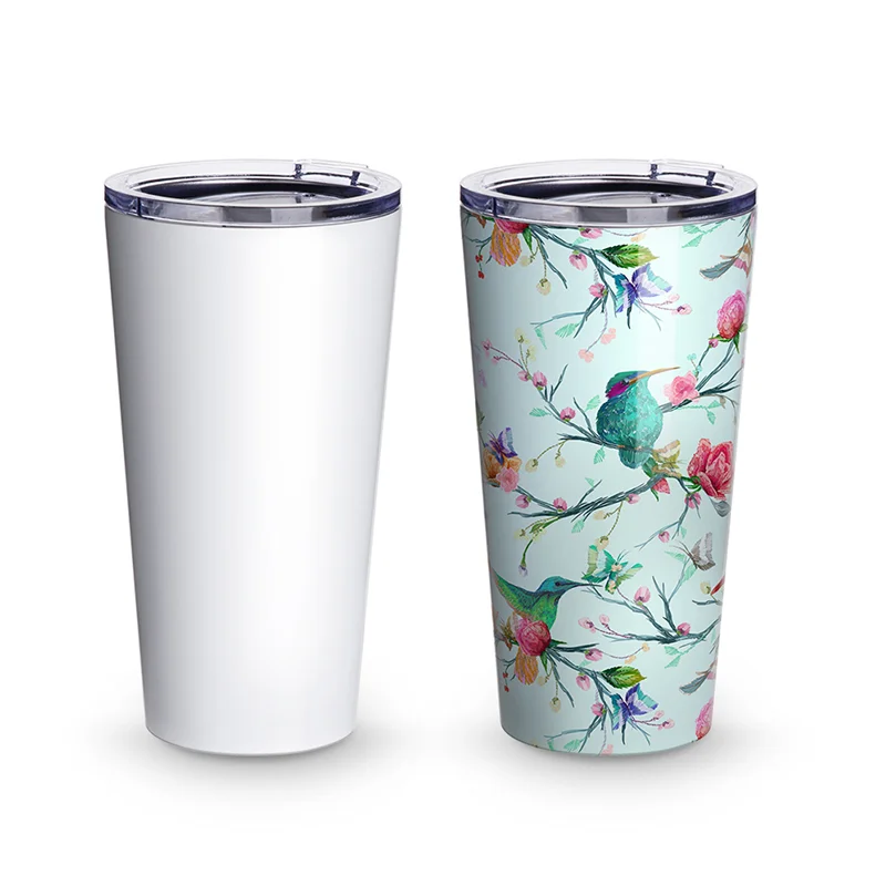 16oz 480ml Sublimation Blanks Latte Coffee Tumbler (Glossy White) - image 1