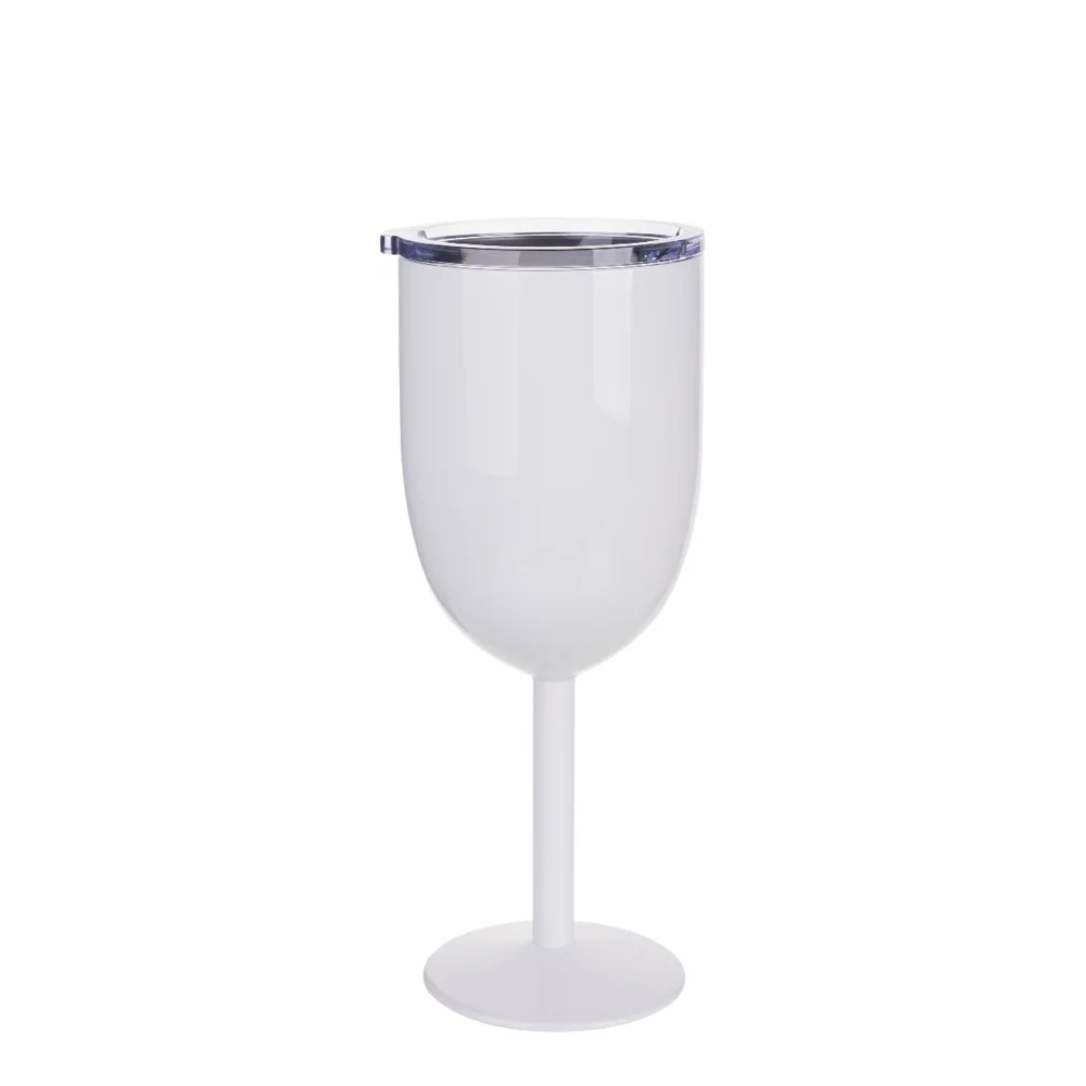 Sublimation Blank 350ml Stainless Steel Wine Glass(White)