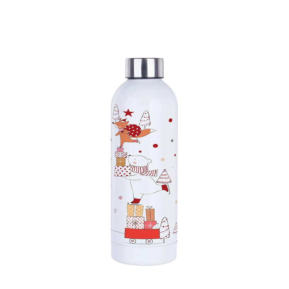 25OZ 750ml Single Wall Stainless Steel Sport Bottle(White)