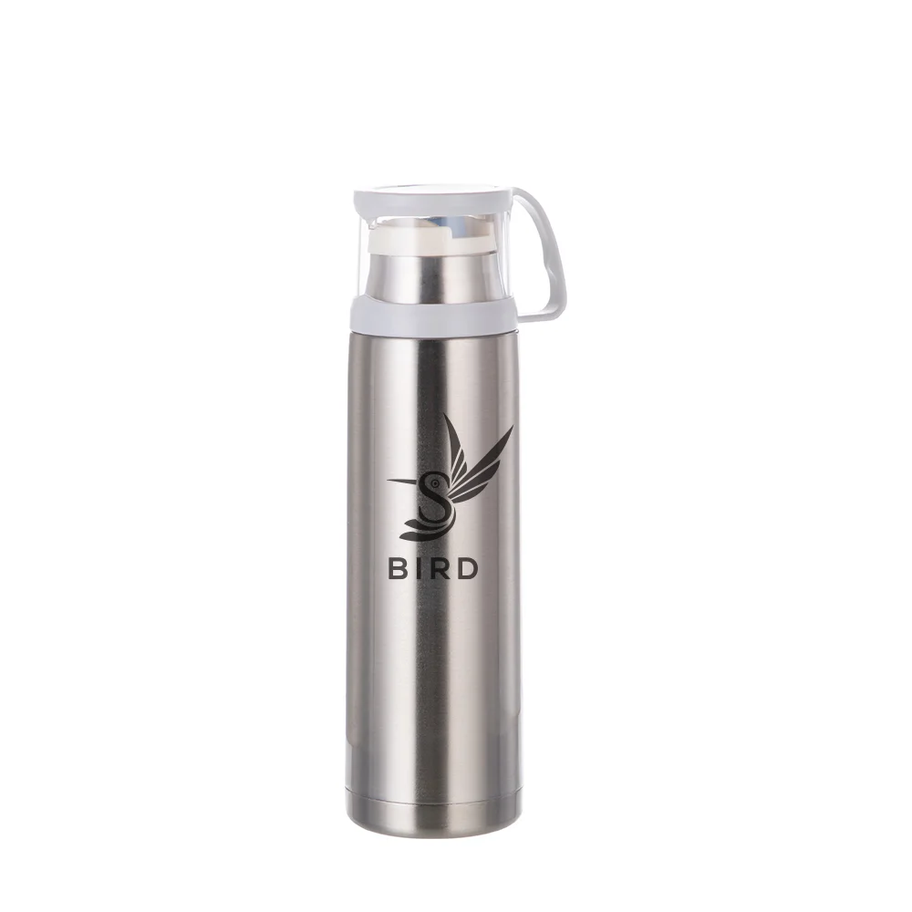 500ml Stainless Steel Flask withtransparent Lid(Silver) thumbnail 3
