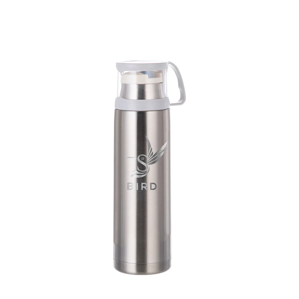 500ml Stainless Steel Flask withtransparent Lid(Silver) thumbnail 4