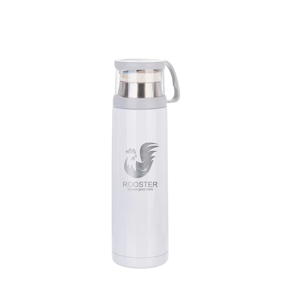 500ml Stainless Steel Flask withtransparent Lid(White) thumbnail 3