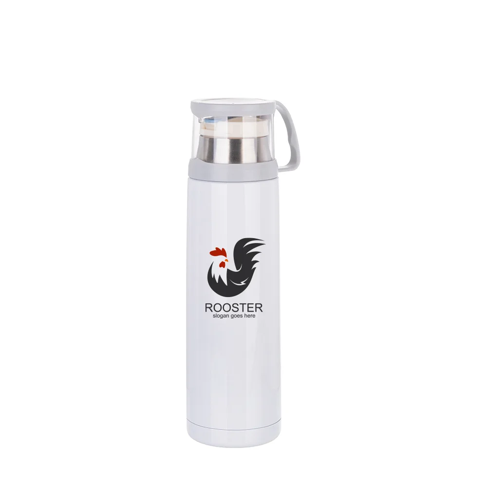 500ml Stainless Steel Flask withtransparent Lid(White) thumbnail 4