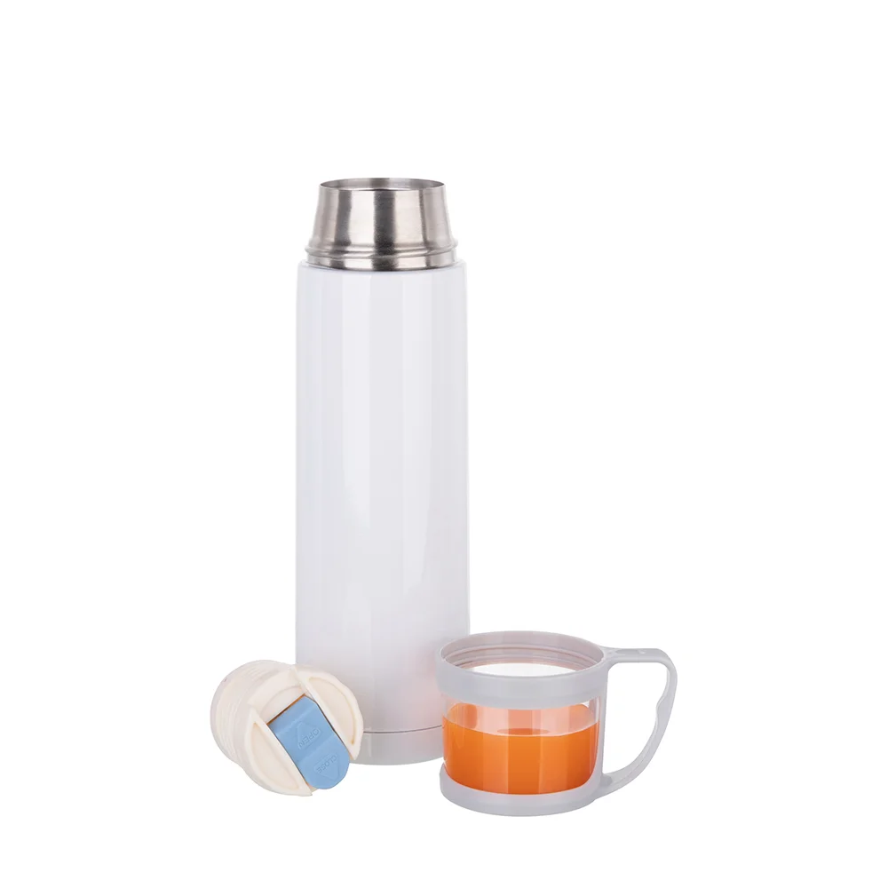 500ml Stainless Steel Flask withtransparent Lid(White) thumbnail 5