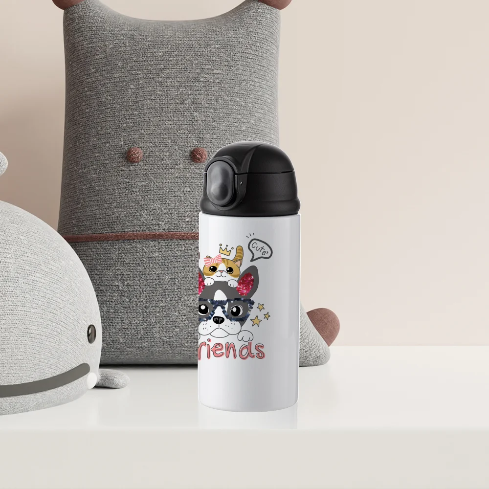 12OZ 360ml Kids Stainless Steel Bottle(Glossy White) thumbnail 6