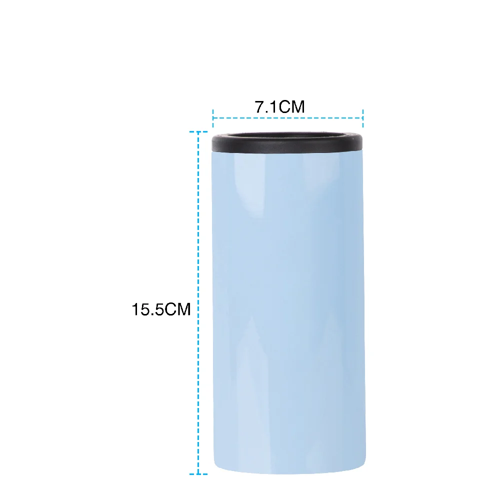 12oz 360ml Sublimation Stainless Steel Slim Can Cooler(Glossy Light Blue) thumbnail 4