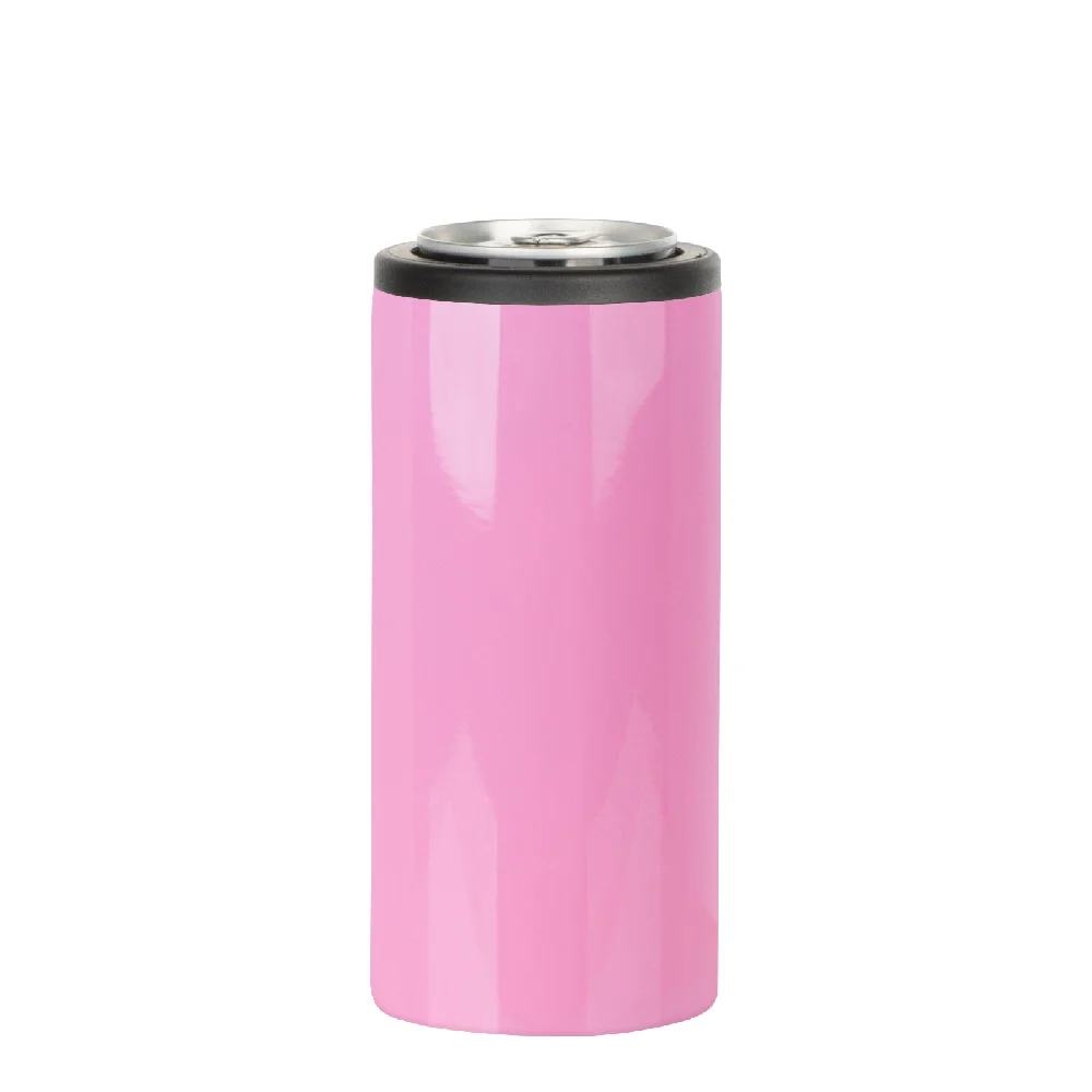 12oz 360ml Sublimation Stainless Steel Slim Can Cooler(Glossy Pink) thumbnail 1