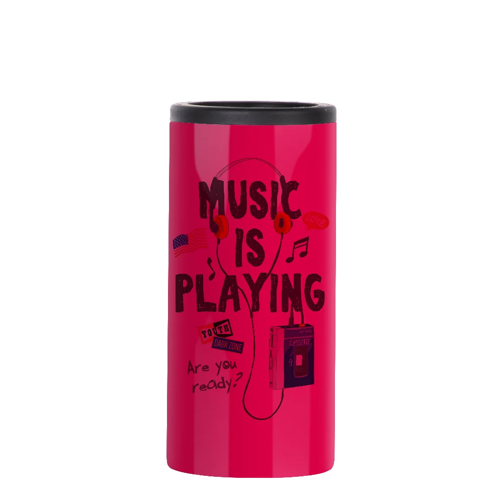 12oz 360ml Sublimation Stainless Steel Slim Can Cooler(Glossy Red) thumbnail 2