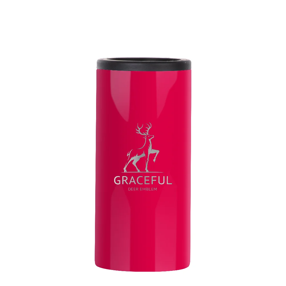 12oz 360ml Sublimation Stainless Steel Slim Can Cooler(Glossy Red) thumbnail 3