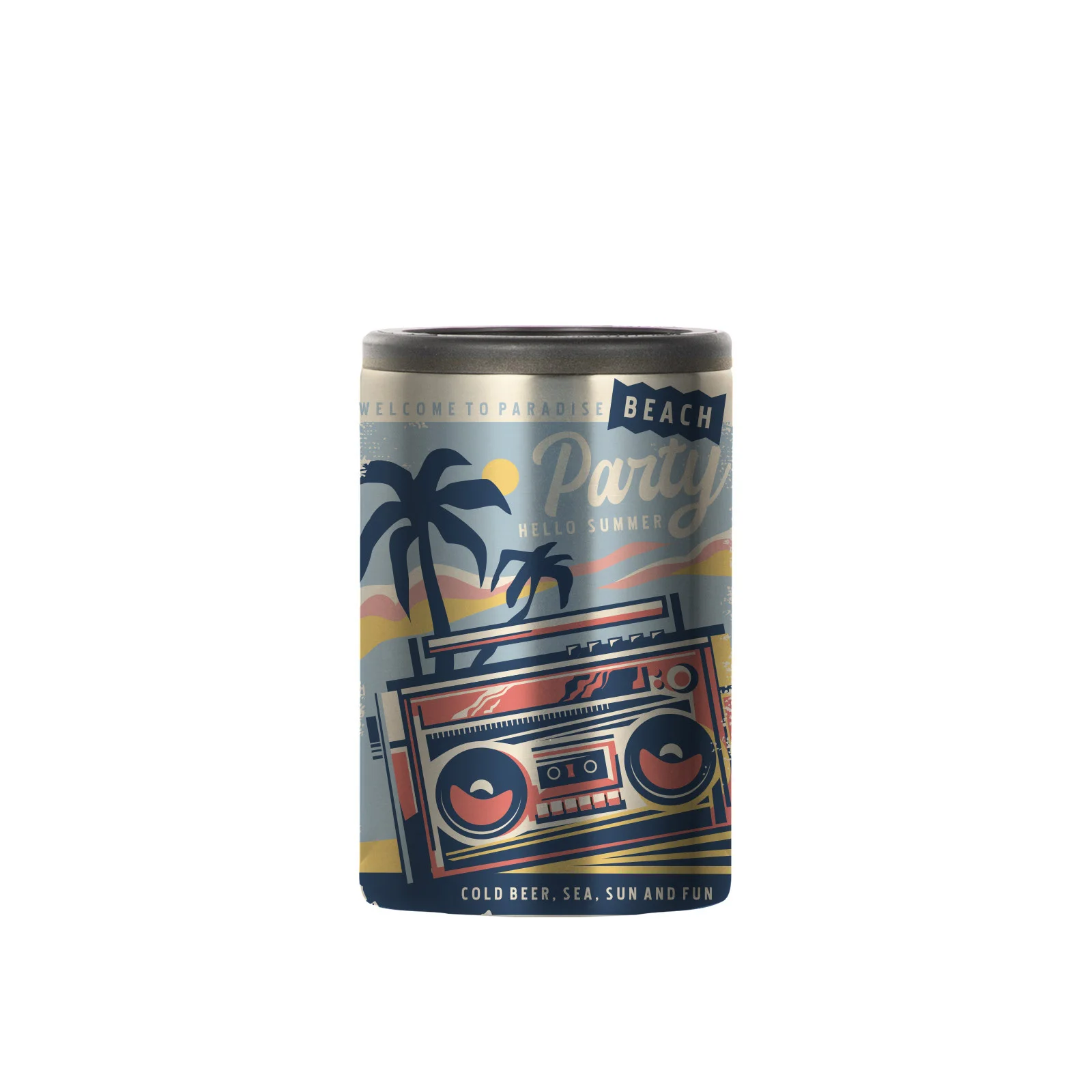 330ml Sublimation Can Insulator Silver Stainless Steel Short Can Cooler thumbnail 2