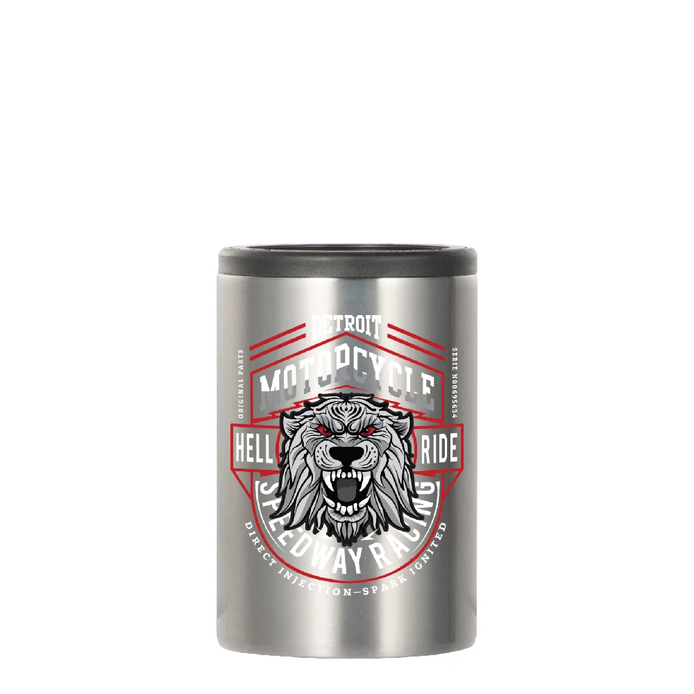 330ml Sublimation Can Insulator Silver Stainless Steel Short Can Cooler thumbnail 4