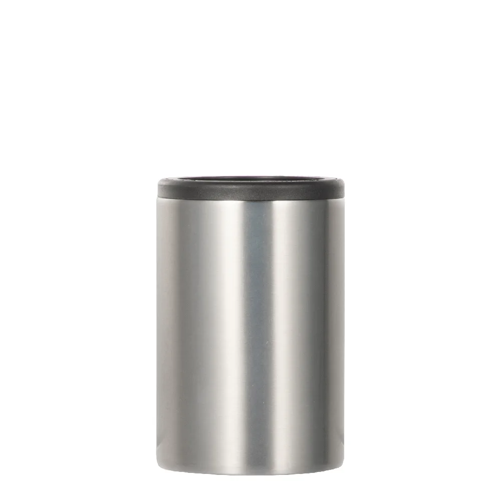 330ml Sublimation Can Insulator Silver Stainless Steel Short Can Cooler thumbnail 1