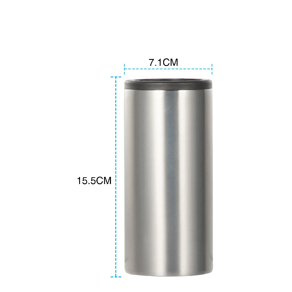 12oz 360ml Sublimation Stainless Steel Slim Can Cooler(Glossy Silver) thumbnail 4