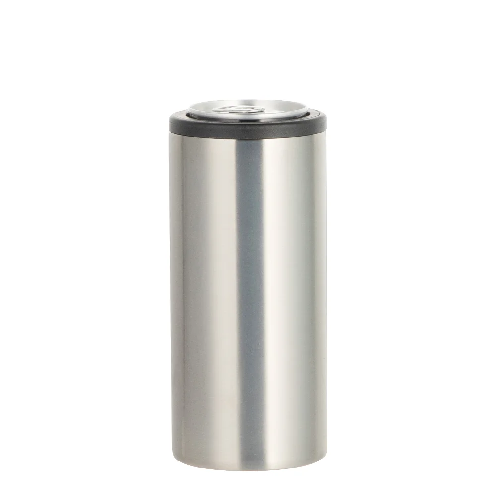12oz 360ml Sublimation Stainless Steel Slim Can Cooler(Glossy Silver) thumbnail 1