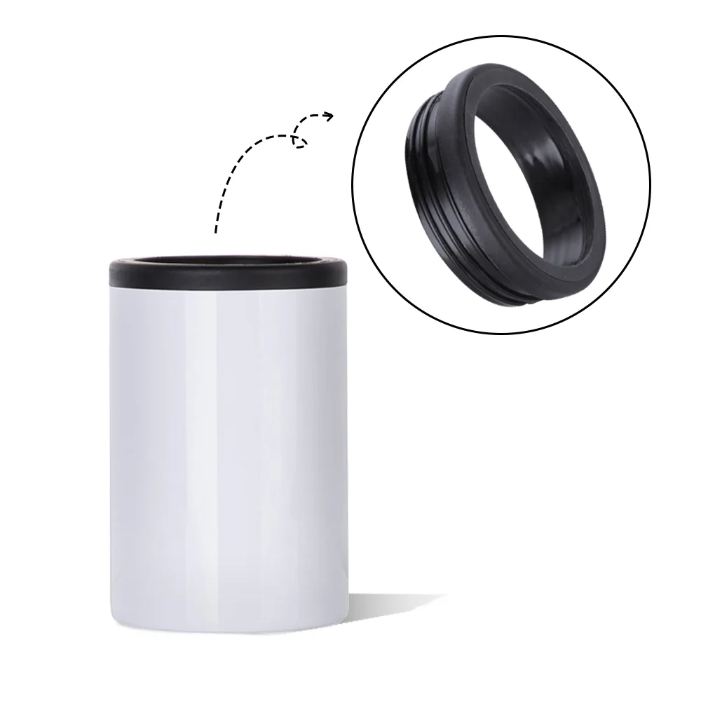 12oz Sublimation Can Insulator White Stainless Steel Can Cooler thumbnail 7