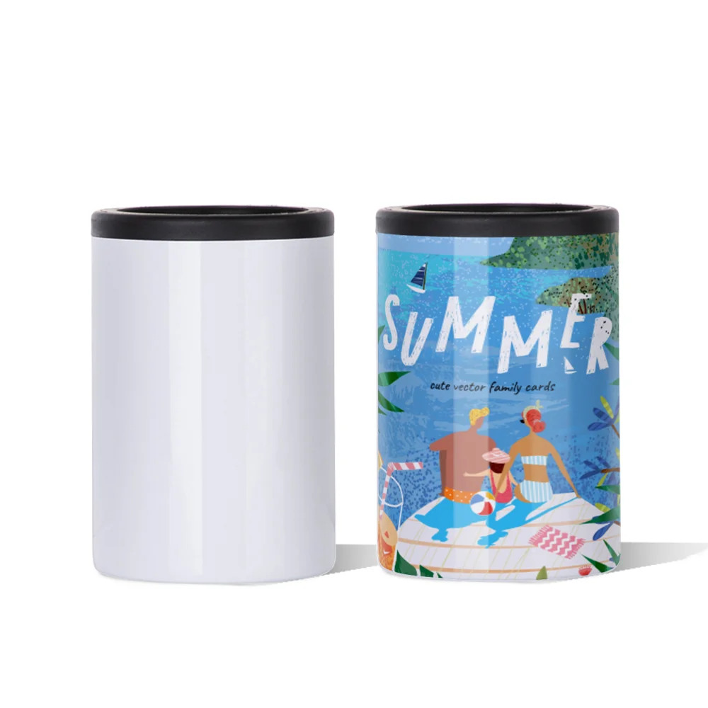 12oz Sublimation Can Insulator White Stainless Steel Can Cooler thumbnail 8