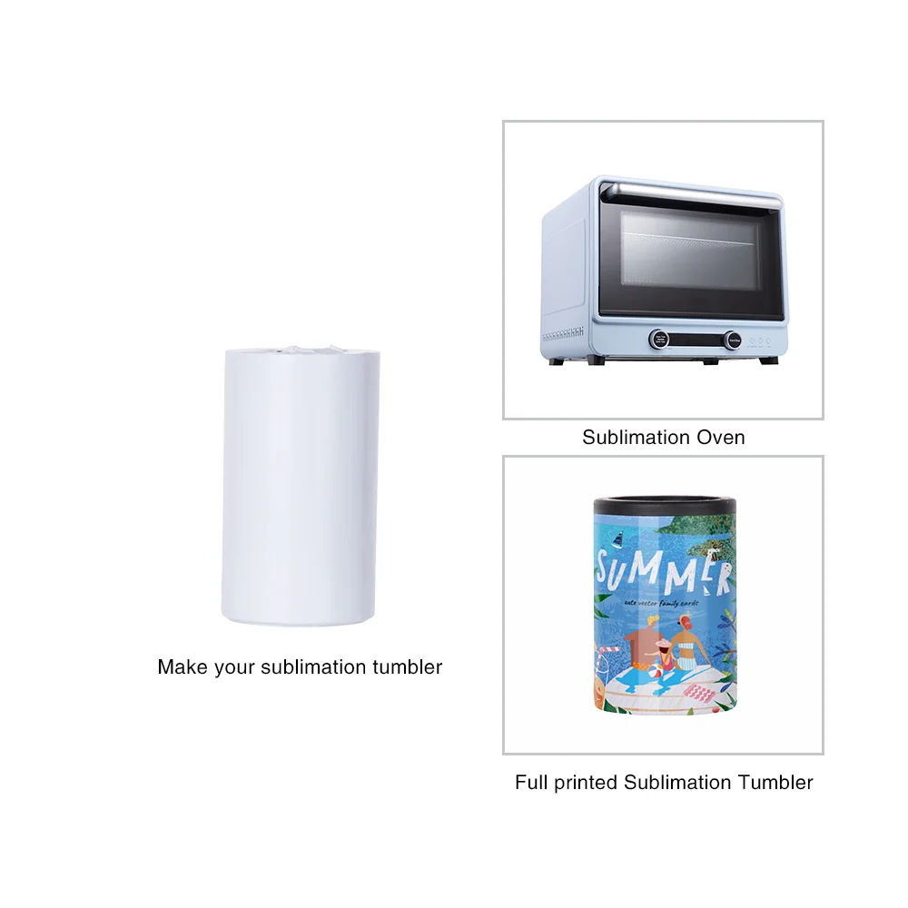 12oz Sublimation Can Insulator White Stainless Steel Can Cooler thumbnail 10