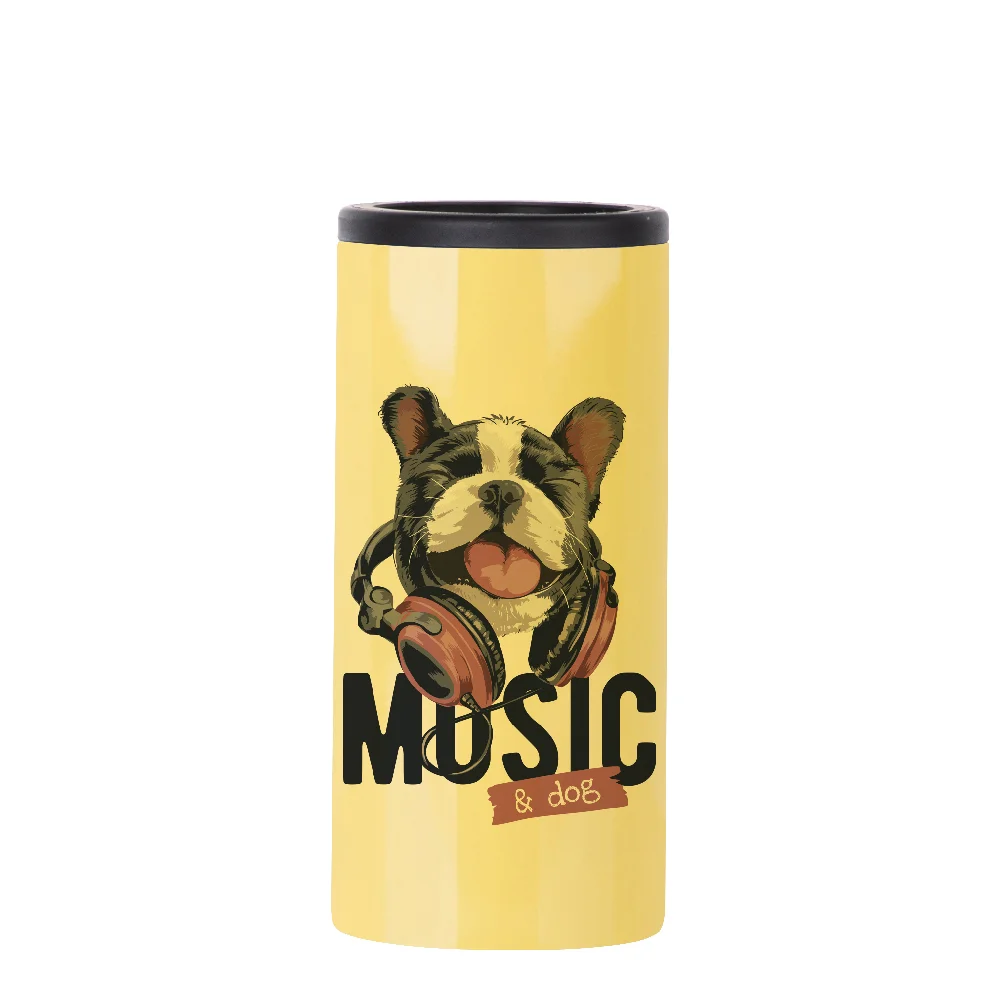 12oz 360ml Sublimation Stainless Steel Slim Can Cooler(Glossy Yellow) thumbnail 2