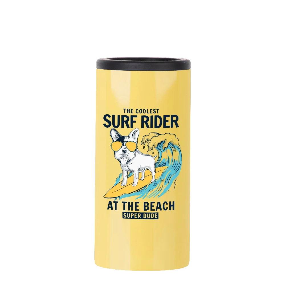 12oz 360ml Sublimation Stainless Steel Slim Can Cooler(Glossy Yellow) thumbnail 6