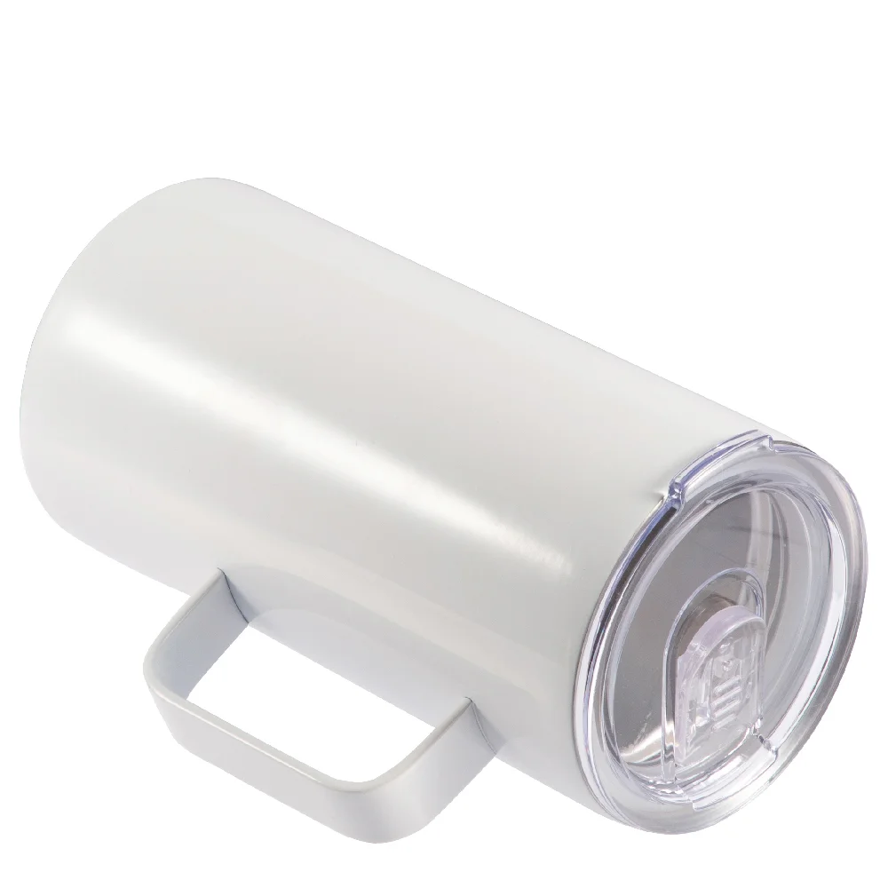 20oz/600ml Tumbler Mug with Handle & Slide Lid(White) thumbnail 5
