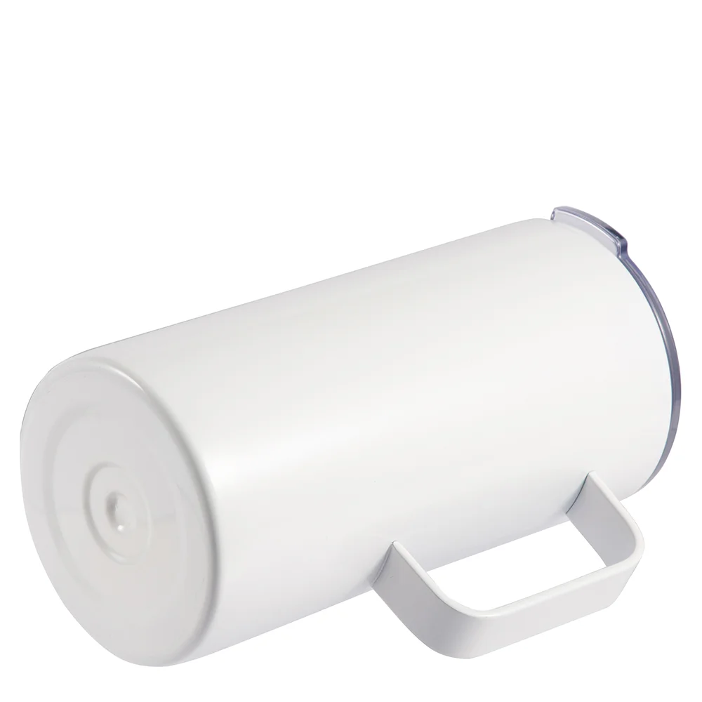 20oz/600ml Tumbler Mug with Handle & Slide Lid(White) thumbnail 6