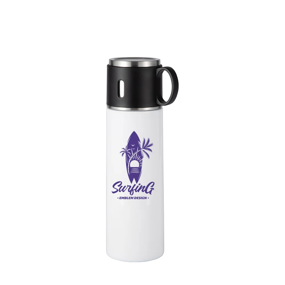 Sublimation Blank 17OZ 500ml Stainless Steel Water Bottle (White) thumbnail 3
