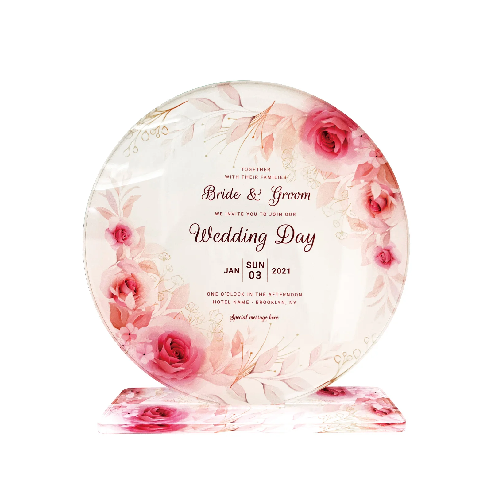 Sublimation Wedding Gift Table Sign (Acrylic Round, 15.6*15*0.4cm) thumbnail 2
