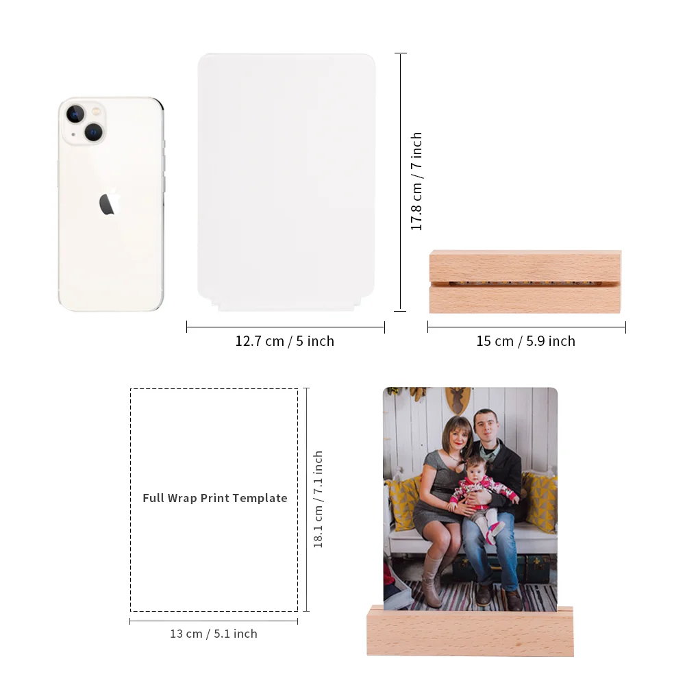 Sublimation LED Acrylic Photo Frames Night Lights Blanks(Rectangular, 5x7 inch) thumbnail 7