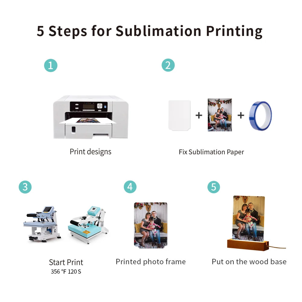 Sublimation LED Acrylic Photo Frames Night Lights Blanks(Rectangular, 5x7 inch) thumbnail 8