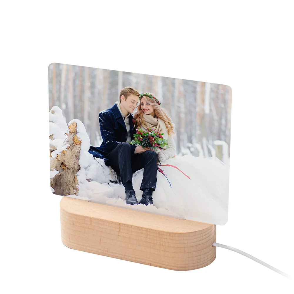 Sublimation LED Acrylic Photo Frames Night Lights Blanks (Rectangular, 14x17x0.4cm)