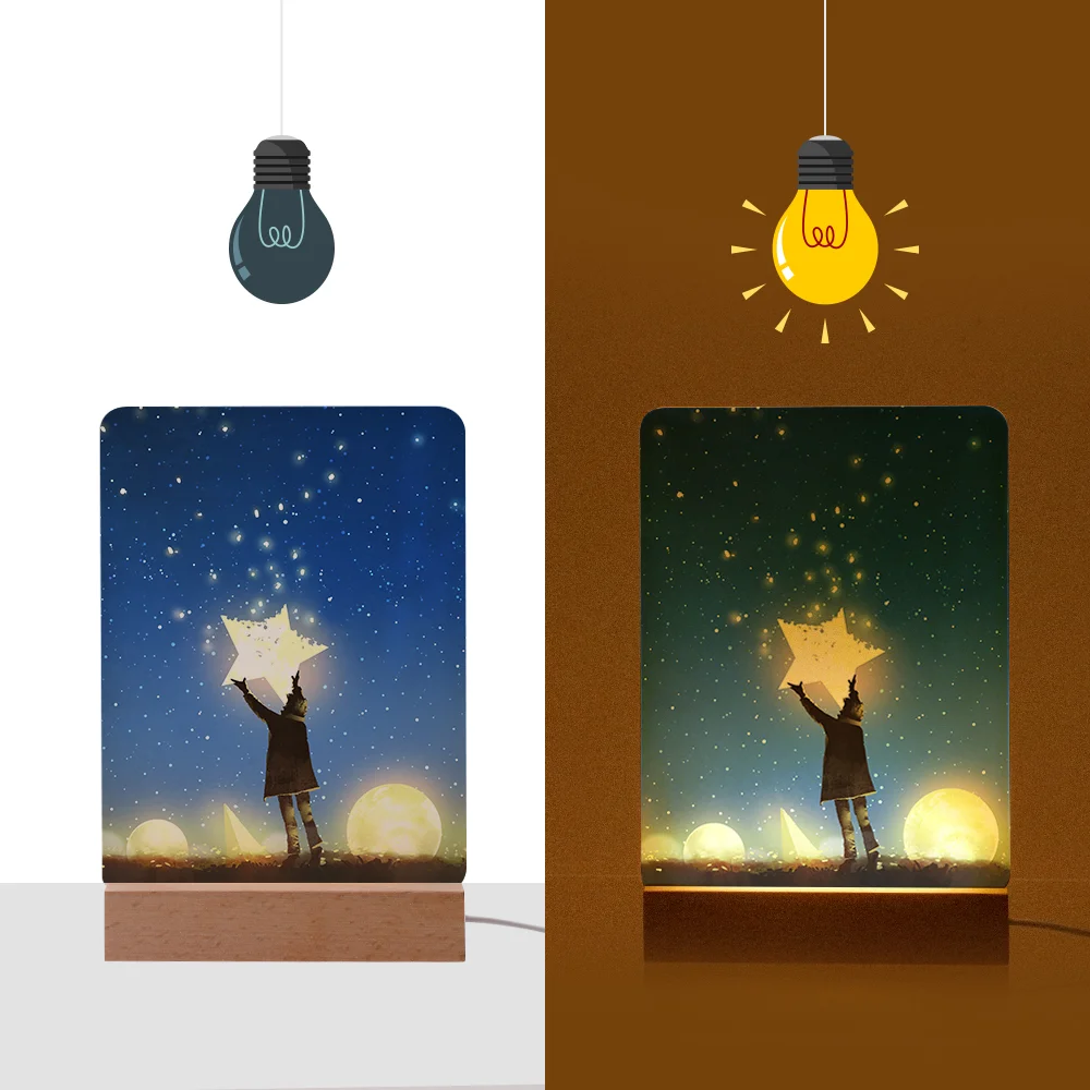 Sublimation LED Acrylic Photo Frames Night Lights Blanks 6x8 inch