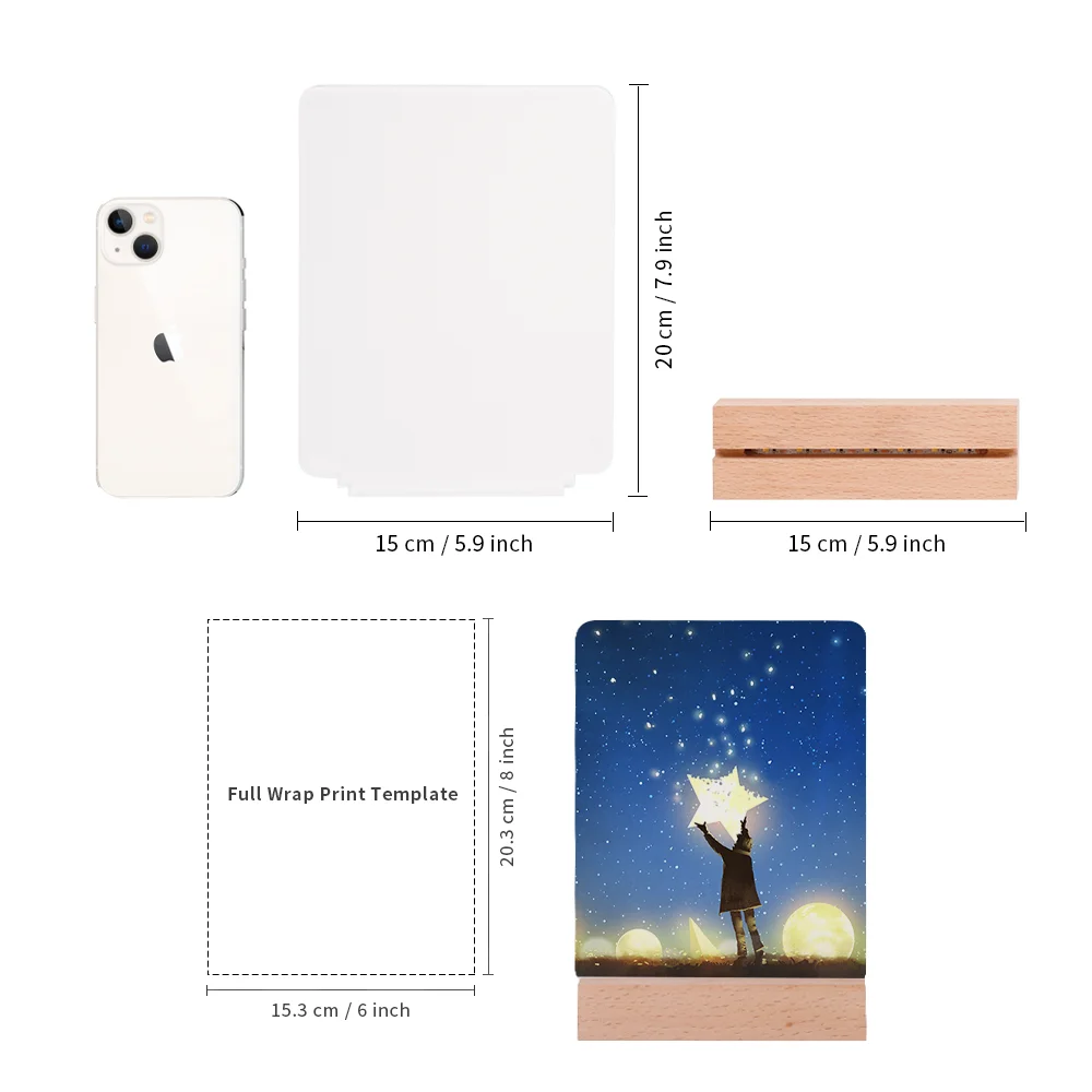 Sublimation LED Acrylic Photo Frames Night Lights Blanks 6x8 inch thumbnail 6