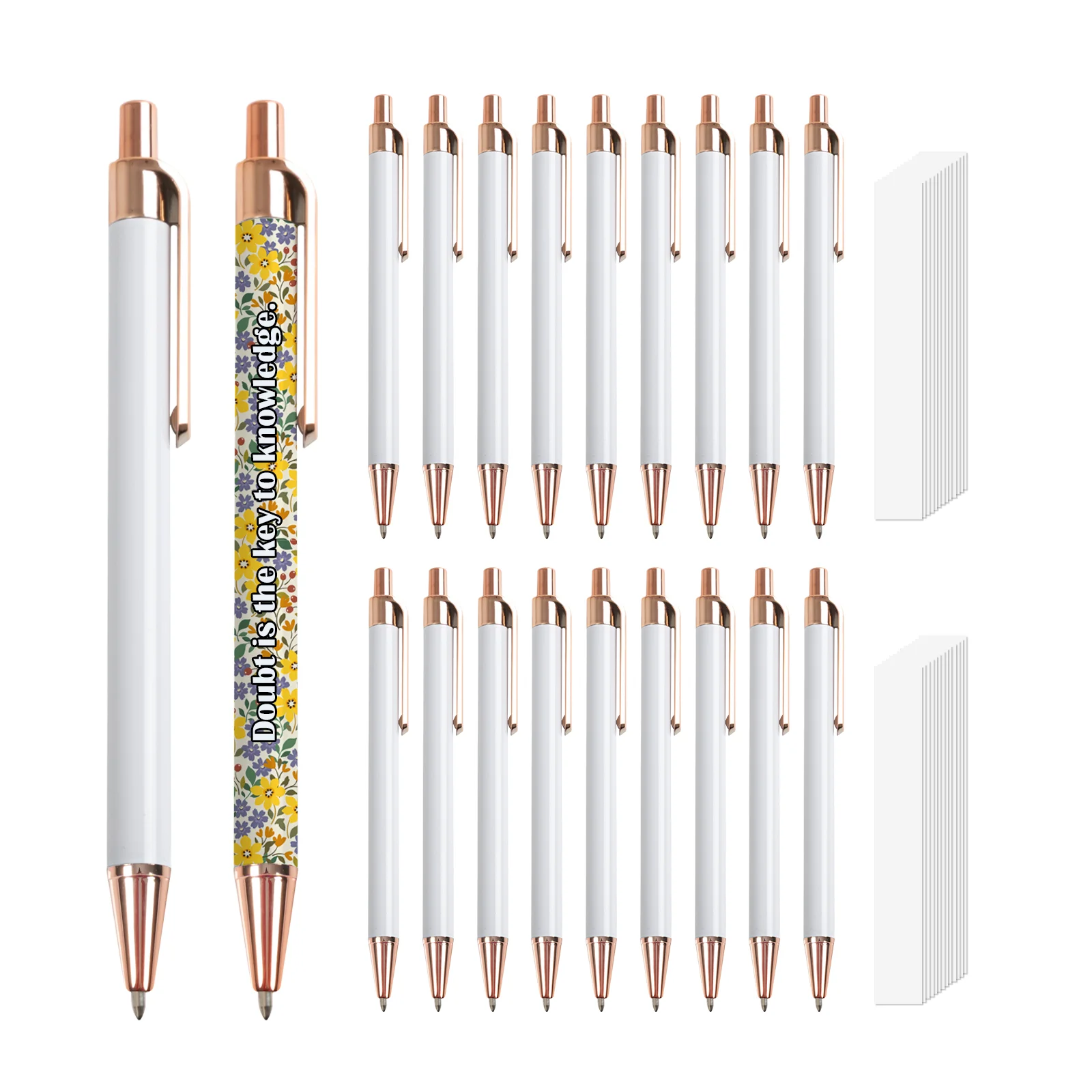 Sublimation White Ballpoint Pen with Shrink Wrap (Champagne) thumbnail 3