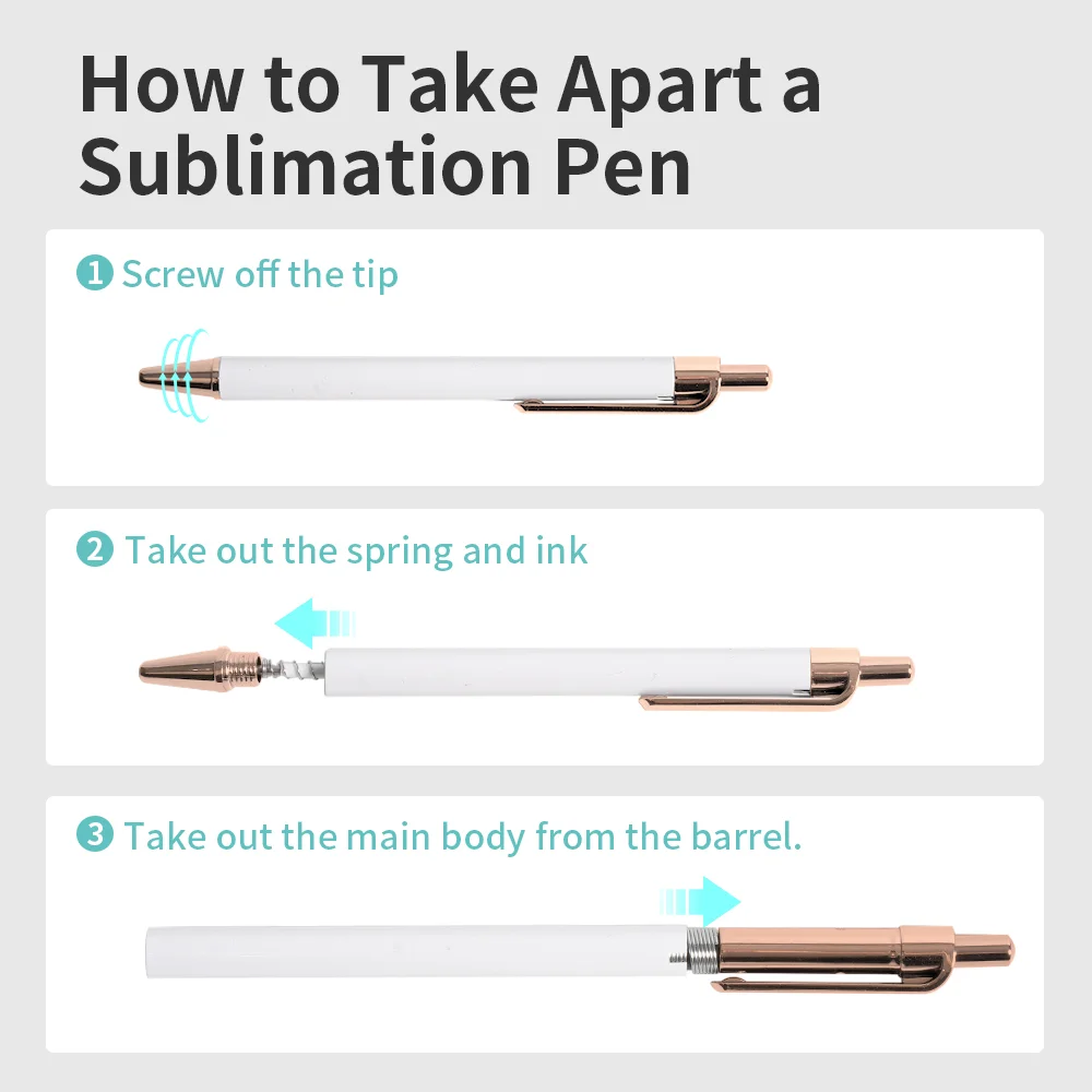 Sublimation White Ballpoint Pen with Shrink Wrap (Champagne) thumbnail 7