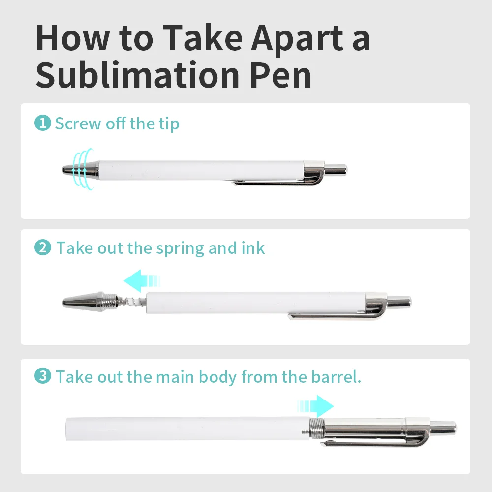 Sublimation White Ballpoint Pen with Shrink Wrap (Silver) thumbnail 7