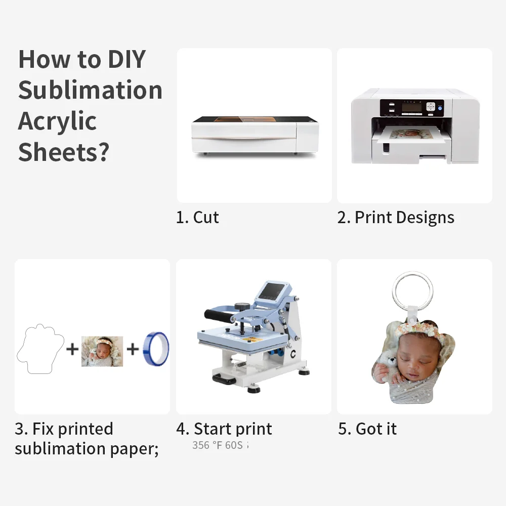 Sublimation Acrylic Blank Sheet White 12x12 inch /30.5x30.5x0.4cm thumbnail 8
