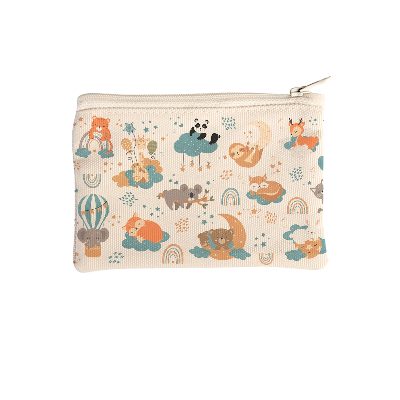 Sublimation Accessory Porch Custom Handbag with Zipper (Canvas,18*12.5cm) thumbnail 2